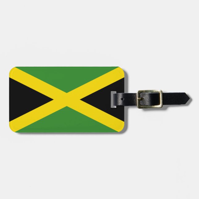 Flagge von Jamaika-Gepäckanhänger mit Lederband Gepäckanhänger (Vorderseite horizontal)