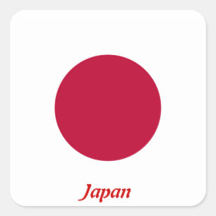 Flagge von Japan Quadratischer Aufkleber