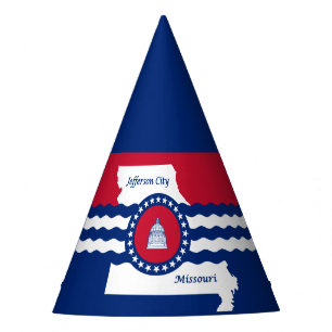 Flagge von Jefferson City, Missouri Party Hat Partyhütchen