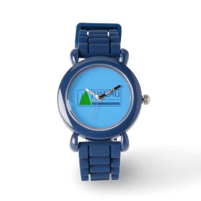 Flagge von Juneau, Alaska Watch Armbanduhr (Vorderseite)