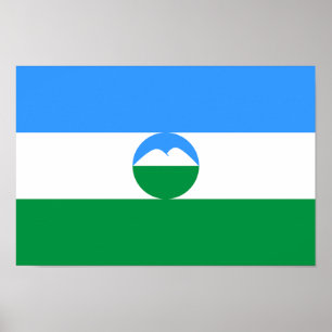Flagge von Kabardino-Balkarien Poster