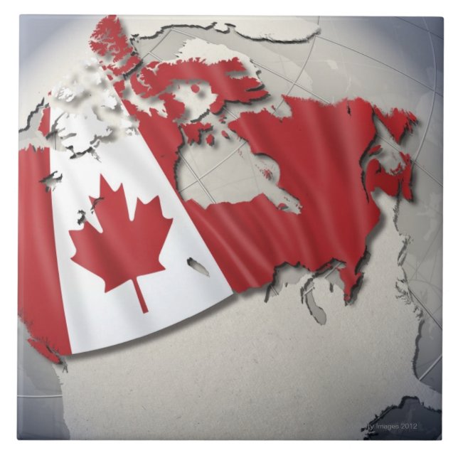 Flagge von Kanada Fliese (Vorderseite)