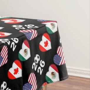 Flagge von Kanada Mexiko USA Fußball-Turnier 2026 Tischdecke