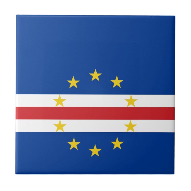 Flagge von Kap Verde Fliese (Vorderseite)