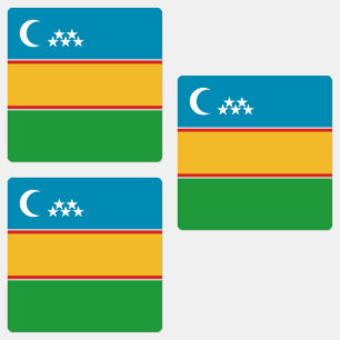 Flagge von Karakalpakstan Etiketten
