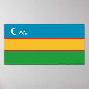 Flagge von Karakalpakstan Poster