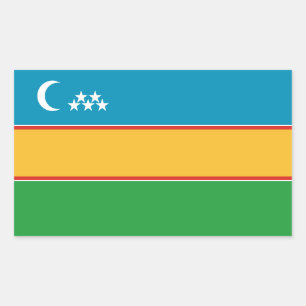 Flagge von Karakalpakstan Rechteckiger Aufkleber