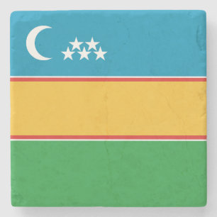 Flagge von Karakalpakstan Steinuntersetzer