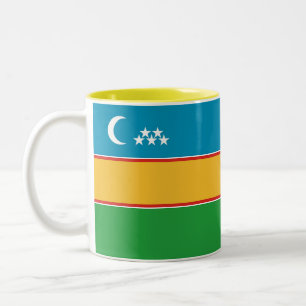 Flagge von Karakalpakstan Zweifarbige Tasse