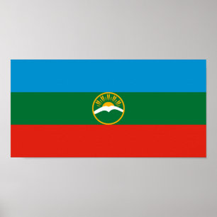 Flagge von Karatschai-Tscherkessien Poster