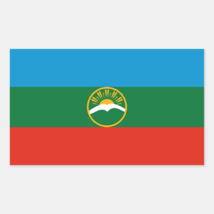 Flagge von Karatschai-Tscherkessien Rechteckiger Aufkleber