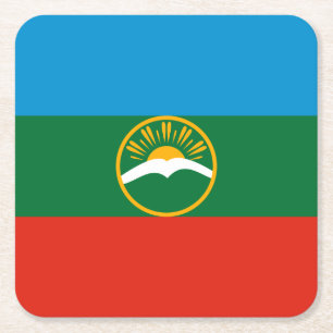 Flagge von Karatschai-Tscherkessien Rechteckiger Pappuntersetzer