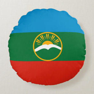 Flagge von Karatschai-Tscherkessien Rundes Kissen