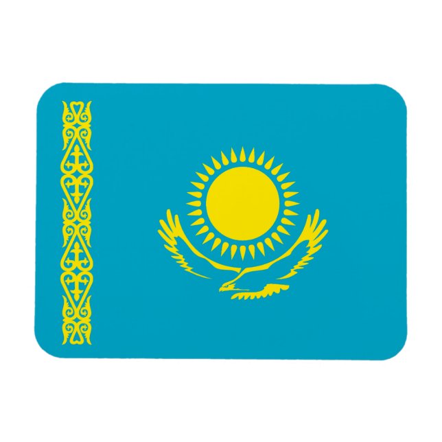 Flagge von Kasachstan Magnet (Horizontal)