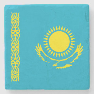Flagge von Kasachstan Steinuntersetzer