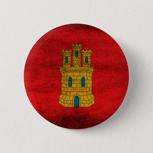 Flagge von Kastilien Stift Button (Vorderseite)