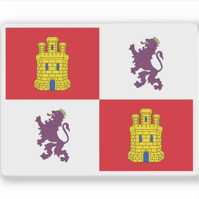 Flagge von Kastilien und León Aufkleber (Vorderseite)