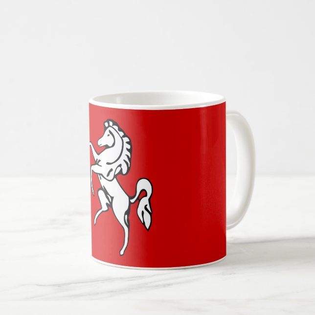 Flagge von Kent (Weißes Pferd) (Landkreis von Engl Kaffeetasse (VorderseiteRechts)
