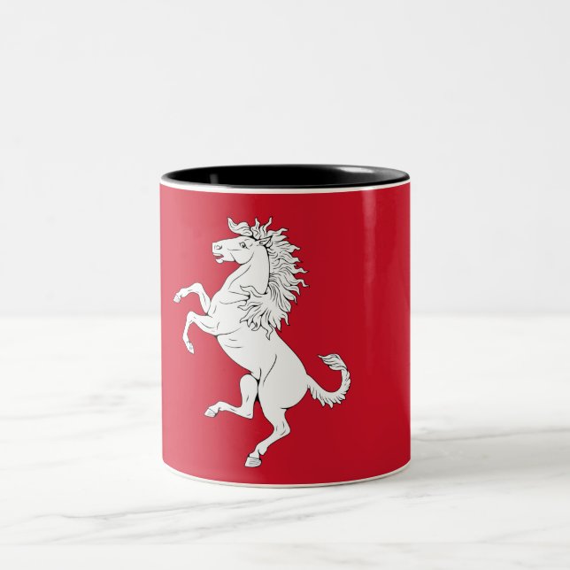 Flagge von Kent (Weißes Pferd) (Landkreis von Engl Zweifarbige Tasse (Mittel)