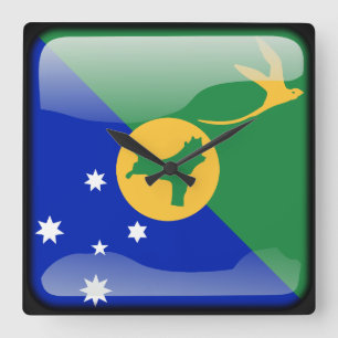 Flagge von Kiribati (Weihnachtsinsel) Quadratische Wanduhr