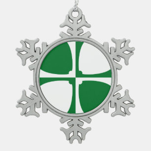 Flagge von Kirkcudbrightshire Schneeflocken Zinn-Ornament