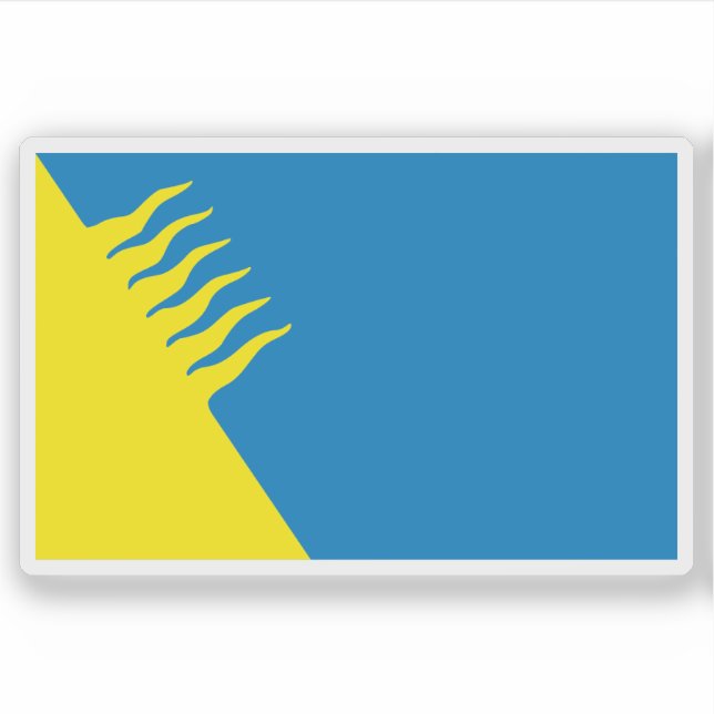 Flagge von Kohtla-Järve, Estland Aufkleber (Vorderseite)