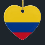 Flagge von Kolumbien, Republik von Kolumbien Keramik Ornament<br><div class="desc">Kolumbien, offiziell die Republik von Kolumbien, ist ein Land, das im Nordwesten von Südamerika aufgestellt wird, eingefaßt zum Nordwesten durch Panama; zum Osten durch Venezuela und Brasilien; zum Süden durch Ecuador und Peru; und er teilt Seegrenzen mit Costa Rica, Nicaragua, Honduras, Jamaika, Dominikanischer Republik und Haiti. Es ist eine einheitliche,...</div>