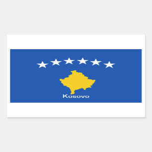 Flagge von Kosovo Rechteckiger Aufkleber