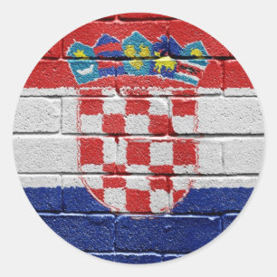 Flagge von Kroatien Runder Aufkleber