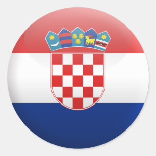 Flagge von Kroatien Runder Aufkleber