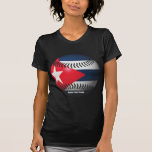 Flagge von Kuba auf einem Baseball T-Shirt