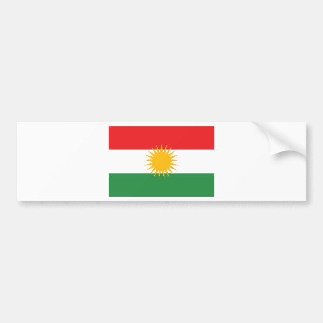 Flagge von Kurdistan; Kurde; Kurdisch Autoaufkleber (Vorne)