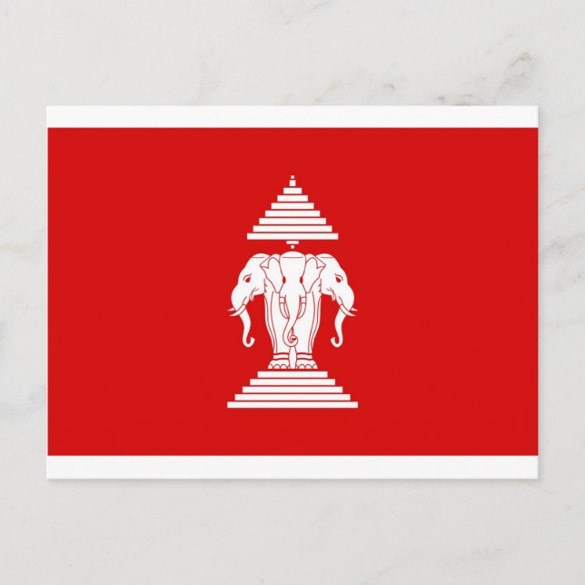 Flagge von Laos (1952-1975) - ທຸ ງ ຊ າ ລ າ ດ Postkarte (Vorderseite)