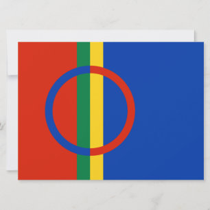Flagge von Lappland (Weihnachten) (Sami) (Lappländ Karte