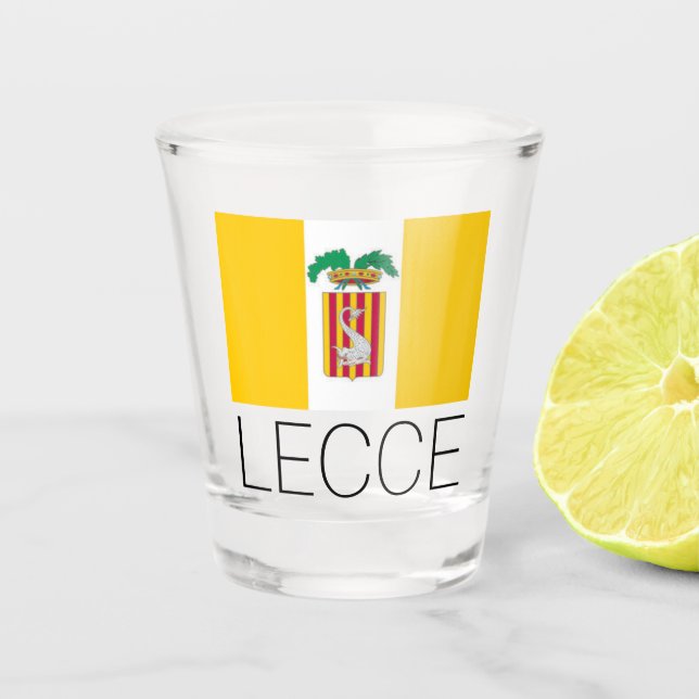 Flagge von Lecce, Apulien (Italien) Schnapsglas (Vorderseite)