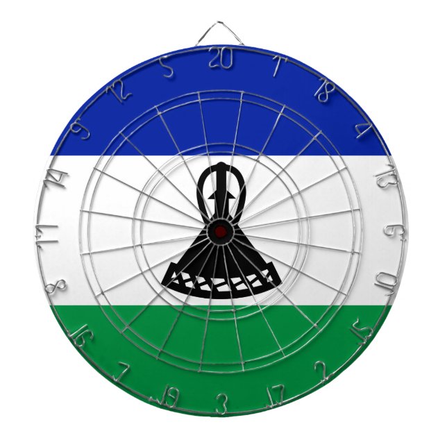 Flagge von Lesotho Dartscheibe (vorne)
