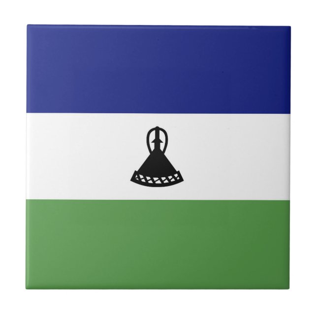 Flagge von Lesotho Fliese (Vorderseite)