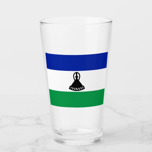 Flagge von Lesotho Glas (Vorderseite)
