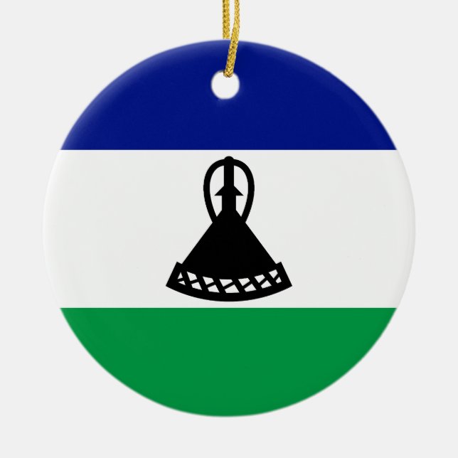 Flagge von Lesotho Keramik Ornament (Vorne)