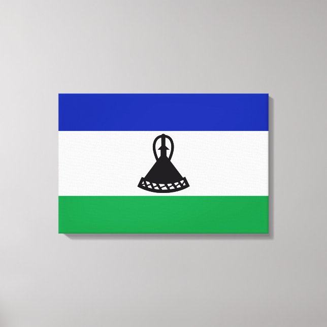 Flagge von Lesotho Leinwanddruck (Vorderseite)