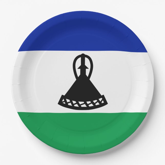 Flagge von Lesotho Pappteller (Vorderseite)