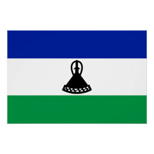 Flagge von Lesotho Poster