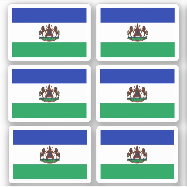 Flagge von Lesotho - Sammelaufkleber Aufkleber (Vorderseite)