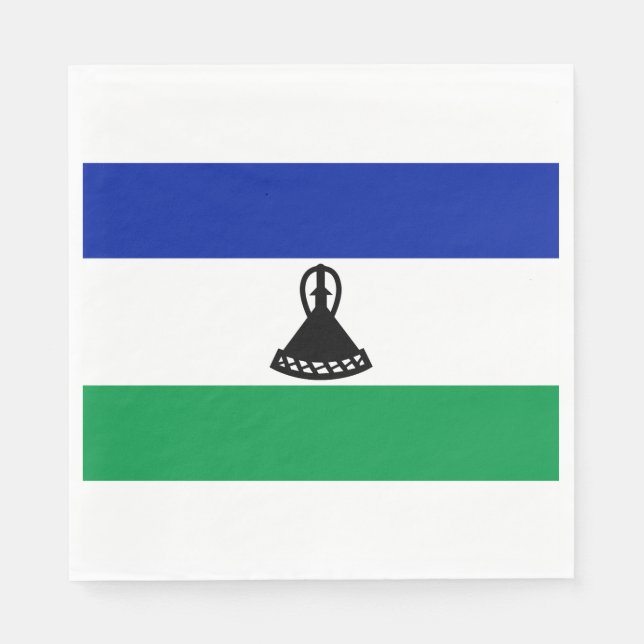 Flagge von Lesotho Serviette (Vorderseite)