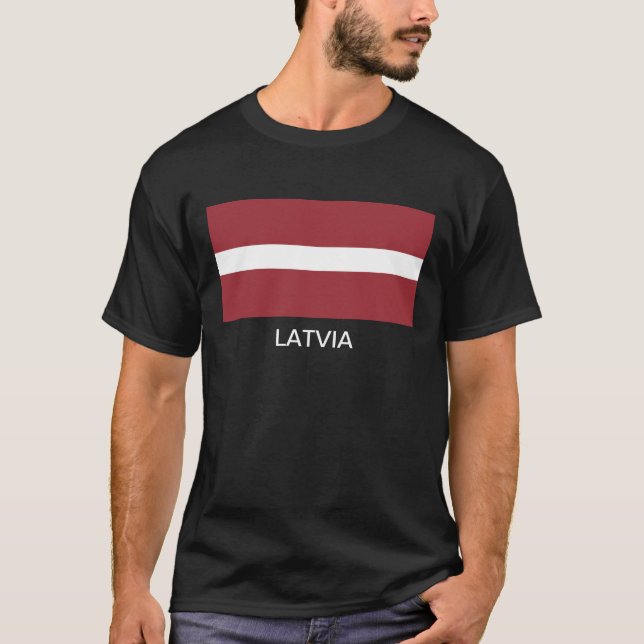 Flagge von Lettland T-Shirt (Vorderseite)