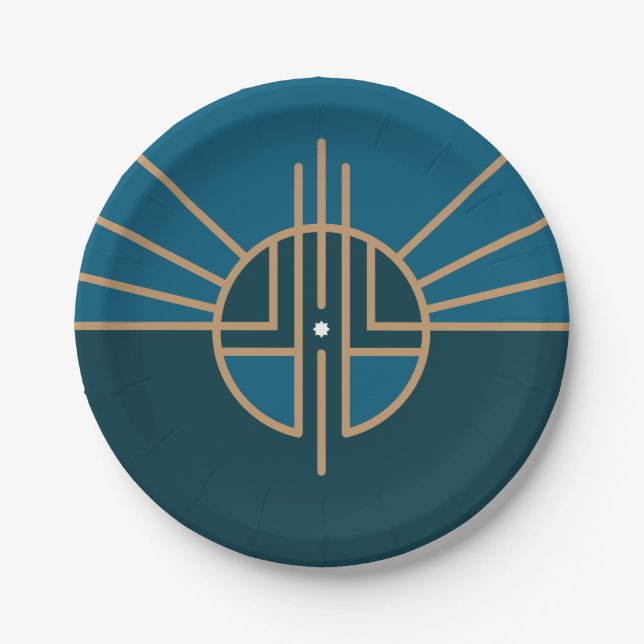 Flagge von Lincoln, Nebraska Pappteller (Vorderseite)