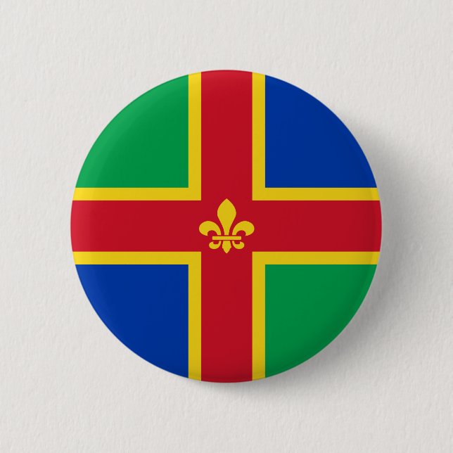 Flagge von Lincolnshire Button (Vorderseite)