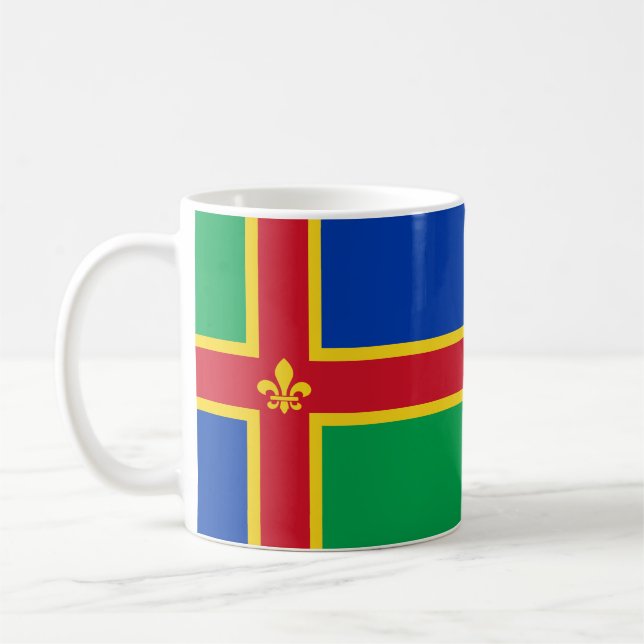 Flagge von Lincolnshire Kaffeetasse (Links)