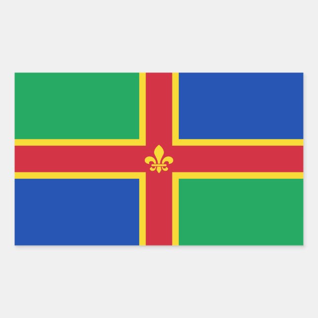 Flagge von Lincolnshire Rechteckiger Aufkleber (Vorderseite)