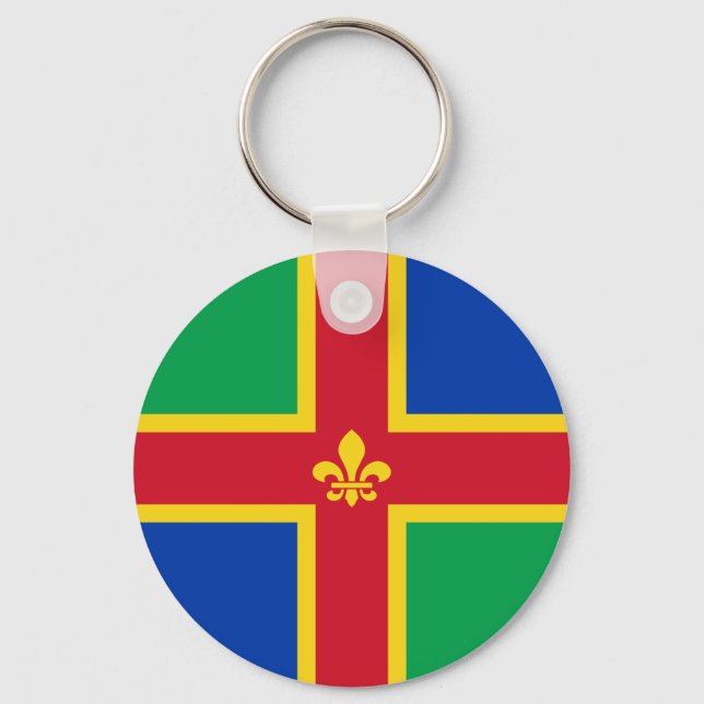 Flagge von Lincolnshire Schlüsselanhänger (Vorderseite)